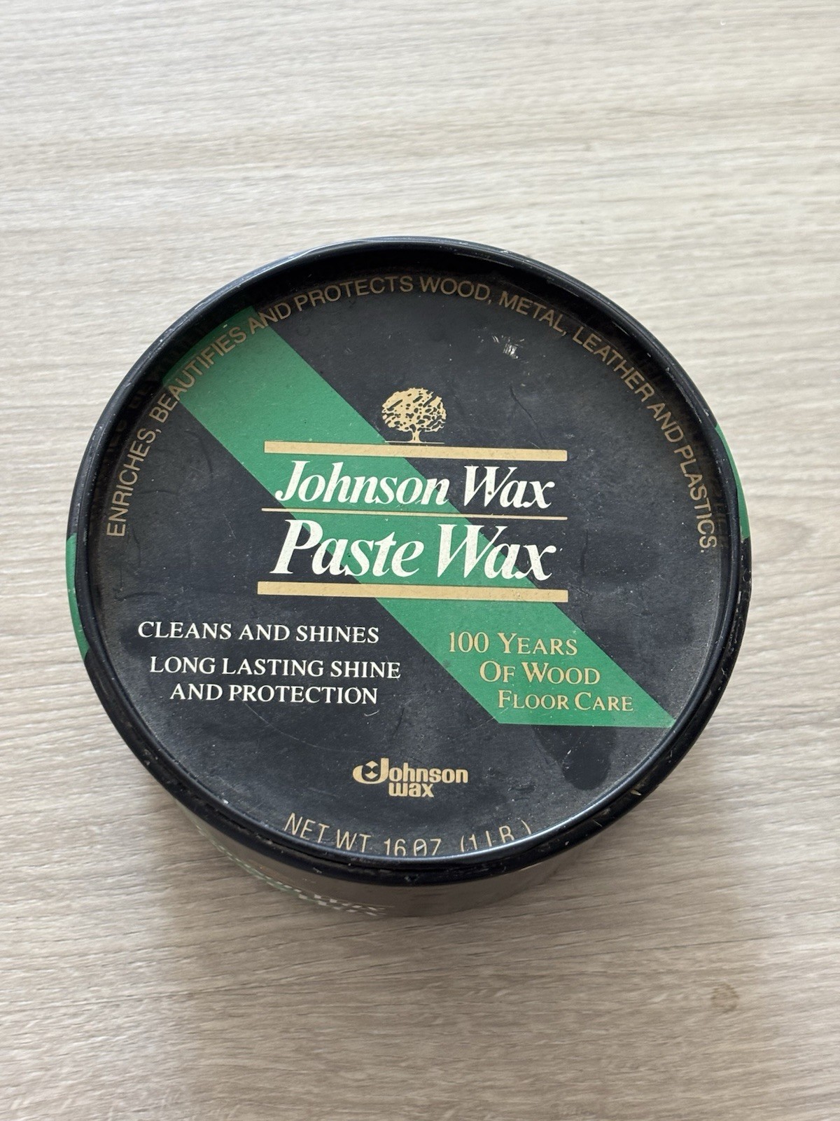 Used – SC Johnson Wood Paste Wax 16 Oz Can Half 80% Full Original Formula