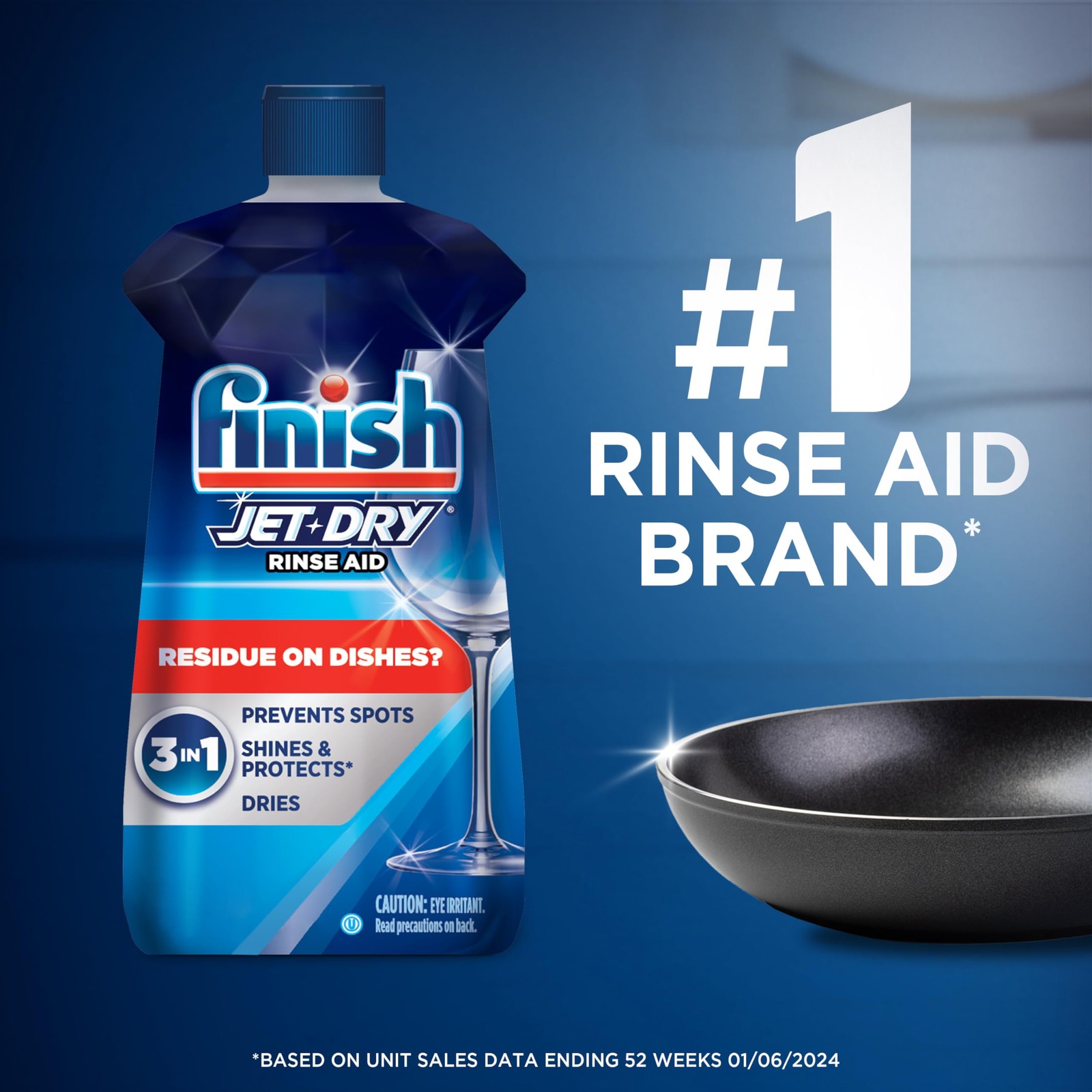 Finish Jet-Dry Dishwasher Rinse Aid, Compatible with Dishwasher Detergent, Preve