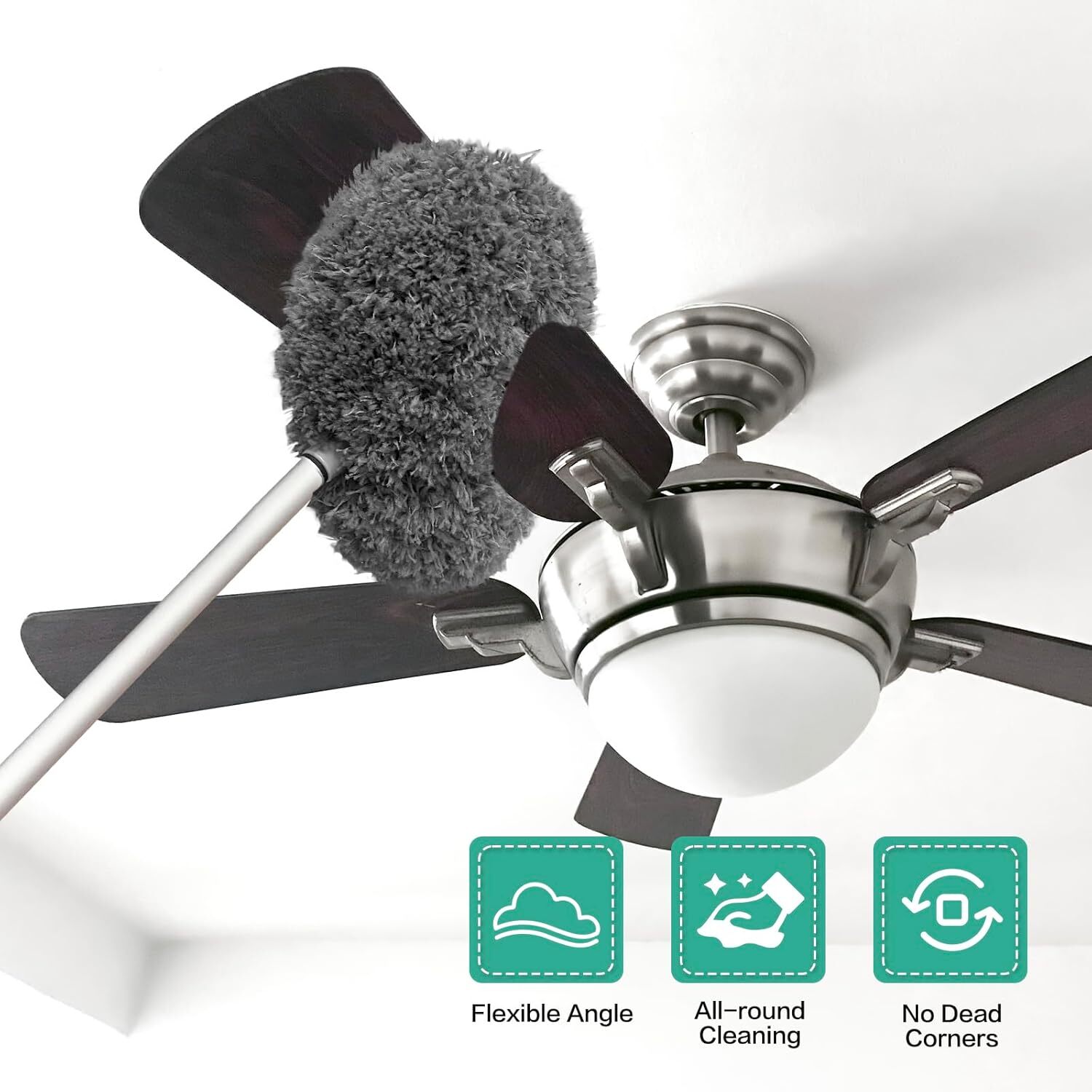 Ceiling Fan Cleaner Duster Reusable Microfiber Ceiling Fan Blade Cleaner Removab
