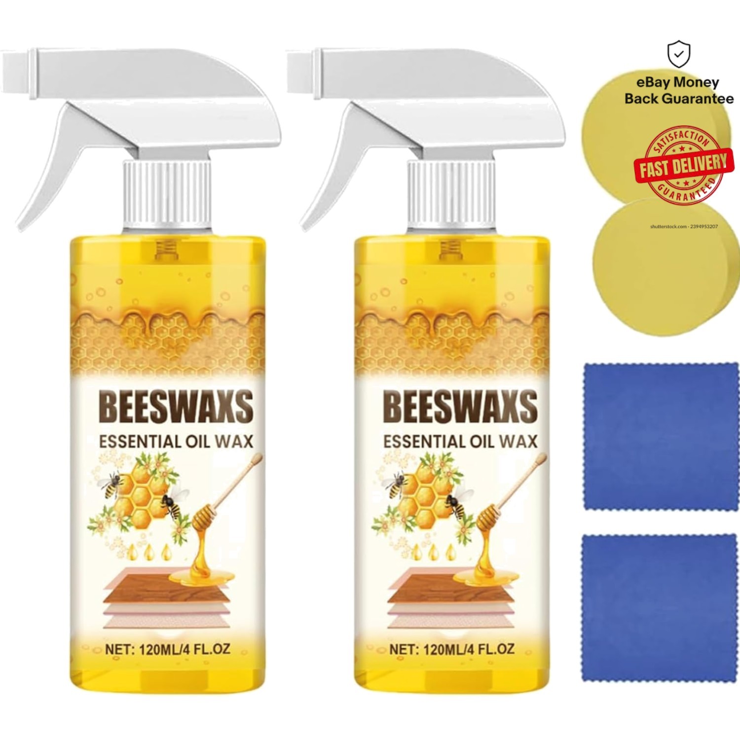 2PCS Natural Beeswax Wood Polish Spray – Essential Oil Cleaner for All Woods
