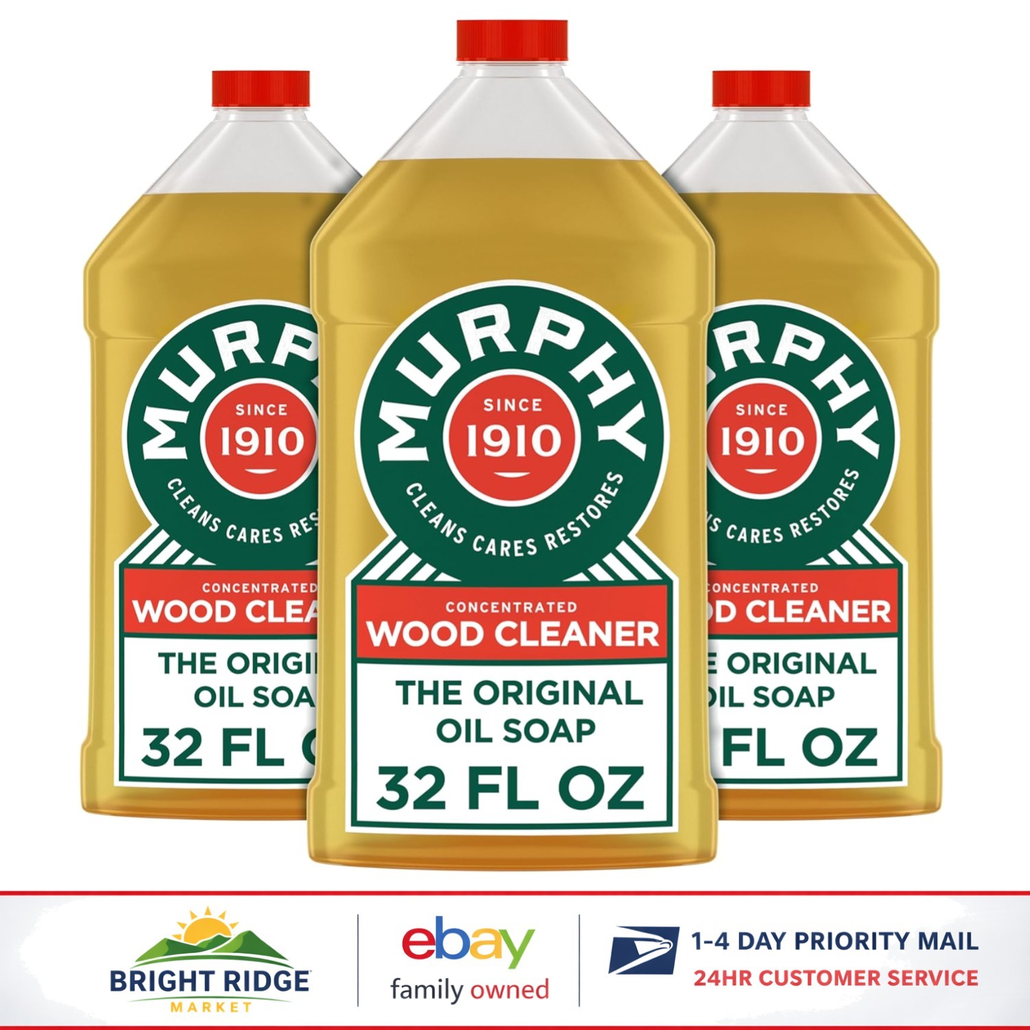 Natural Wood Cleaner with Citronella Oil, Concentrated Formula – 3 Bottles