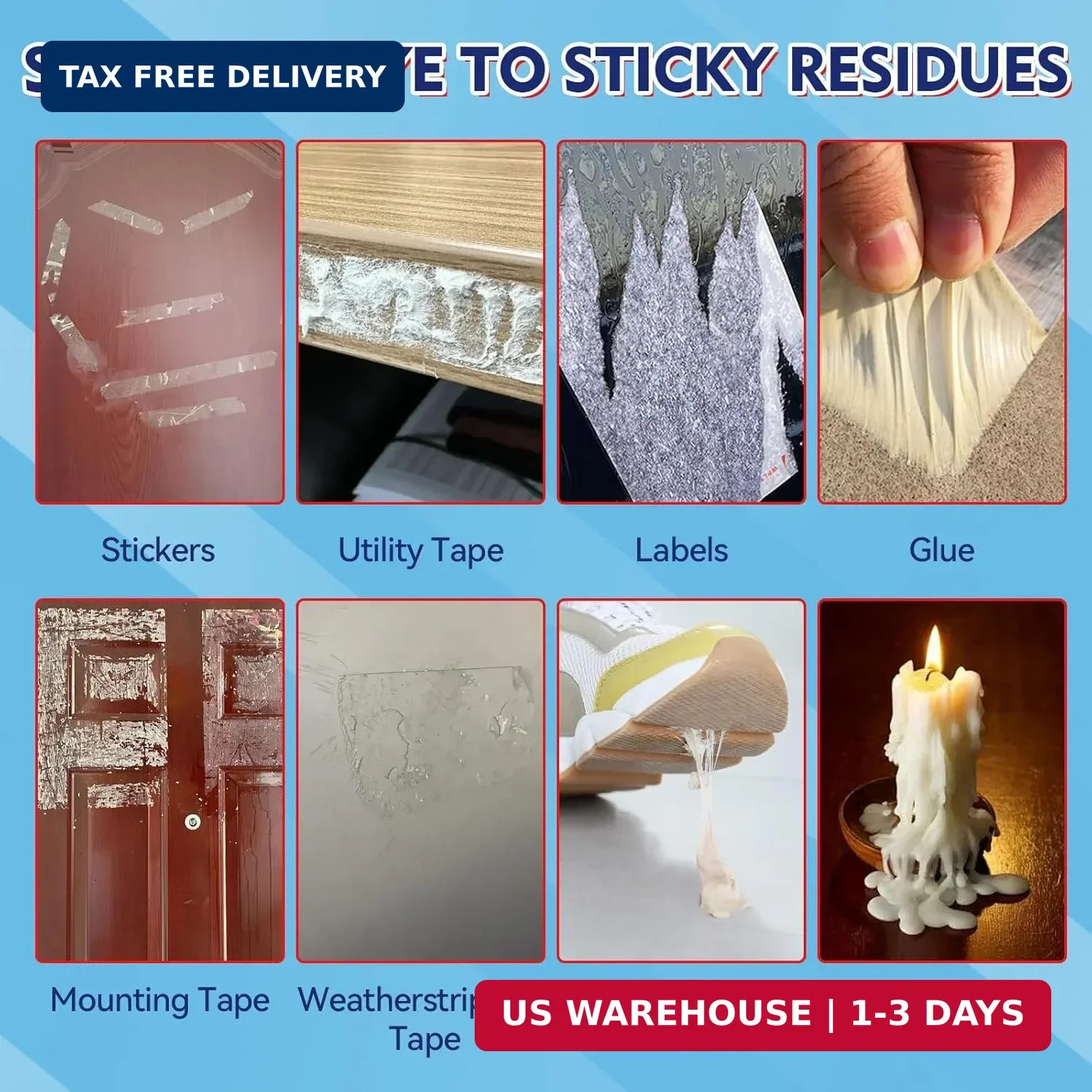 Adhesive Remover Spray, Car Sticker Remover Effortlessly Erase Multi-Surface Res