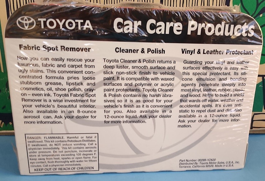 Toyota Car Care Products Sealed Kit Protectant Cleaner Spot Remover #00289-1CK0