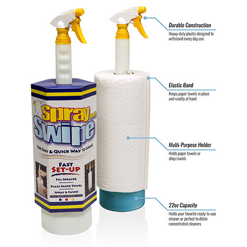 Spray and Swipe 3 Pack (Spray Bottle & Paper Towel Holder in 1)