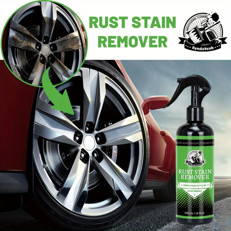 Car Rust Remover Spray Iron Powder Cleaner for Paint Wheels and Rims Metal 300ml