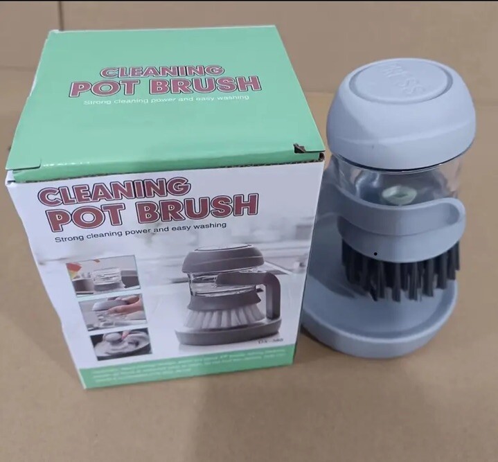 Dish Scrub Brush with Soap Dispenser – Palm Scrub Washing Brush for Dishes Pots