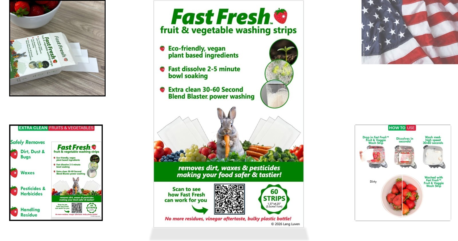 Fruit and Vegetable Wash Strips | Plant-Based, Food-Safe Produce Cleaner | Di…