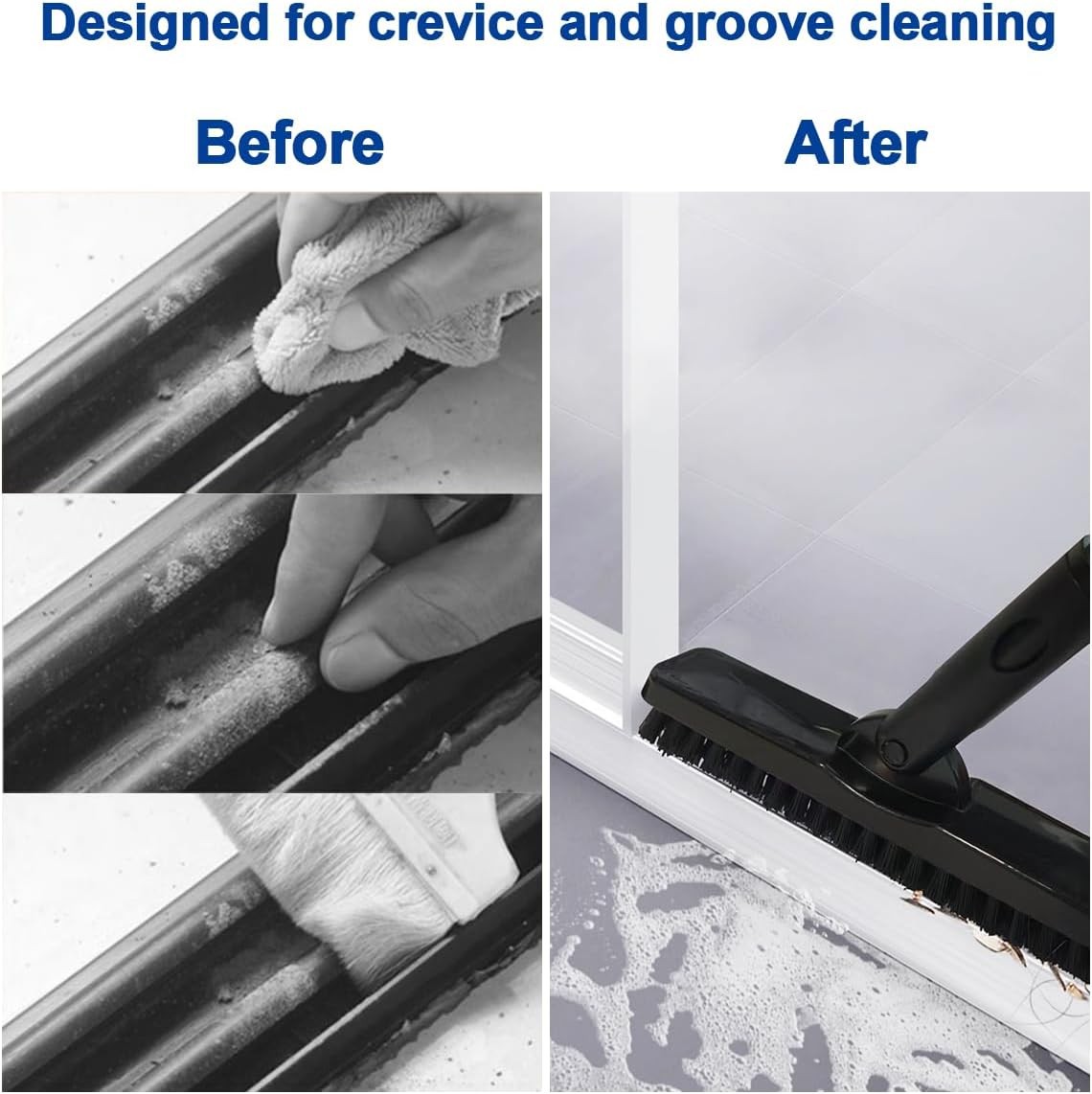 Tile Grout Brush W/ Long Handle Grout Cleaner Brush Tile Floors Shower Tile