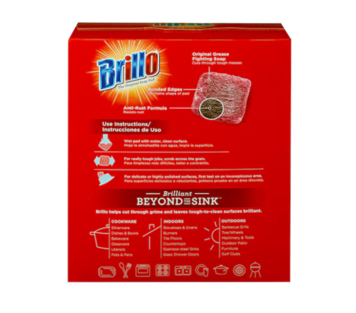 Brillo Steel Wool Scouring Soap Pad 18 -Pack Pots Pans Dishes Kitchen Grill NEW