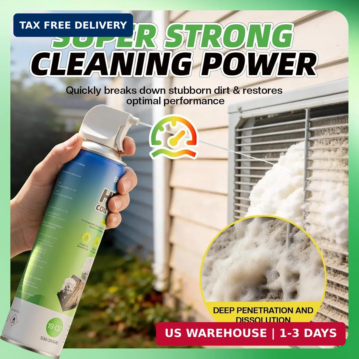 BERlOVE Foaming AC Coil Cleaner: 38oz Professional High-Efficiency Formula, Quic