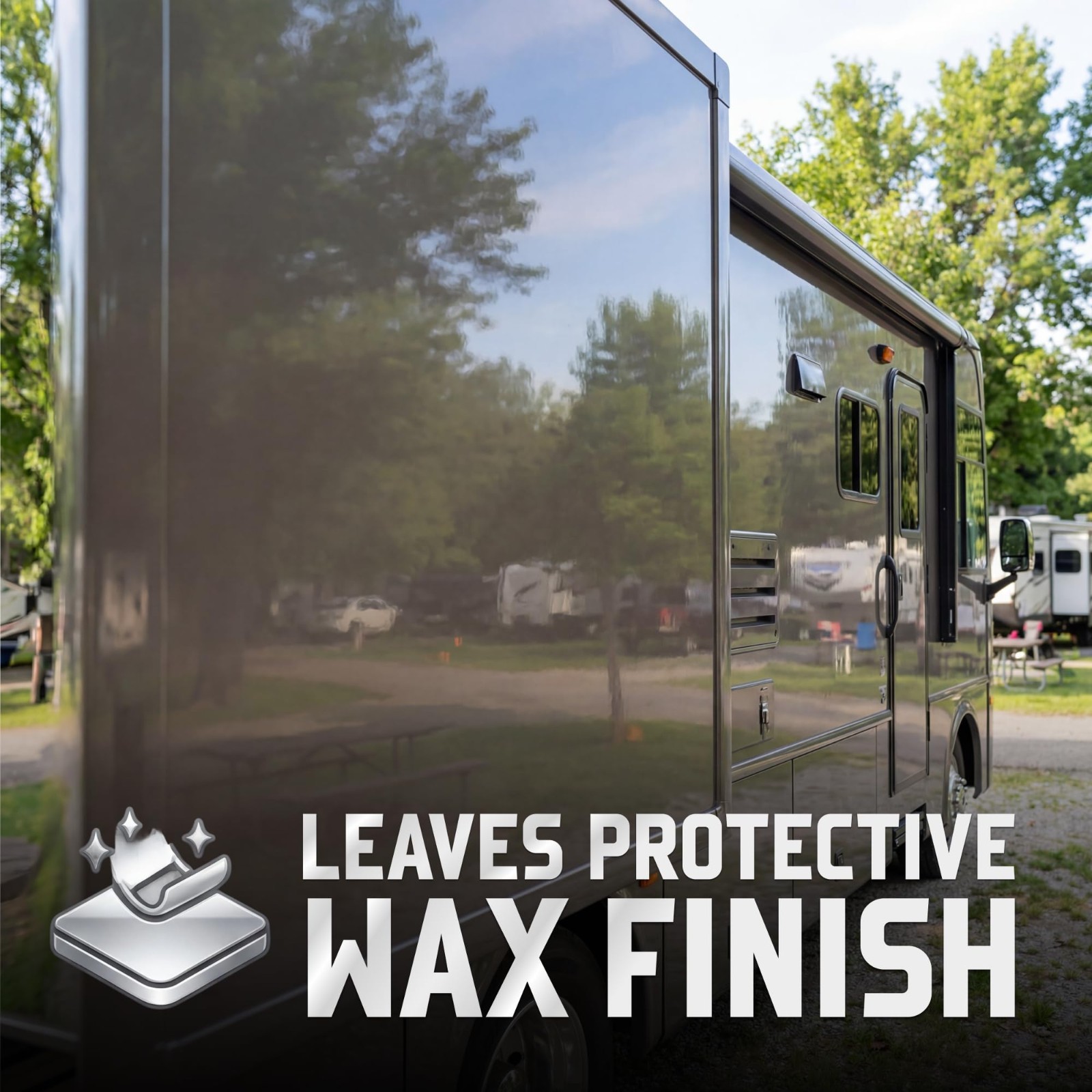 2-in-1 RV Wash & Wax Cleaner, Waterless or Traditional Soap, Removes Dirt & Bugs