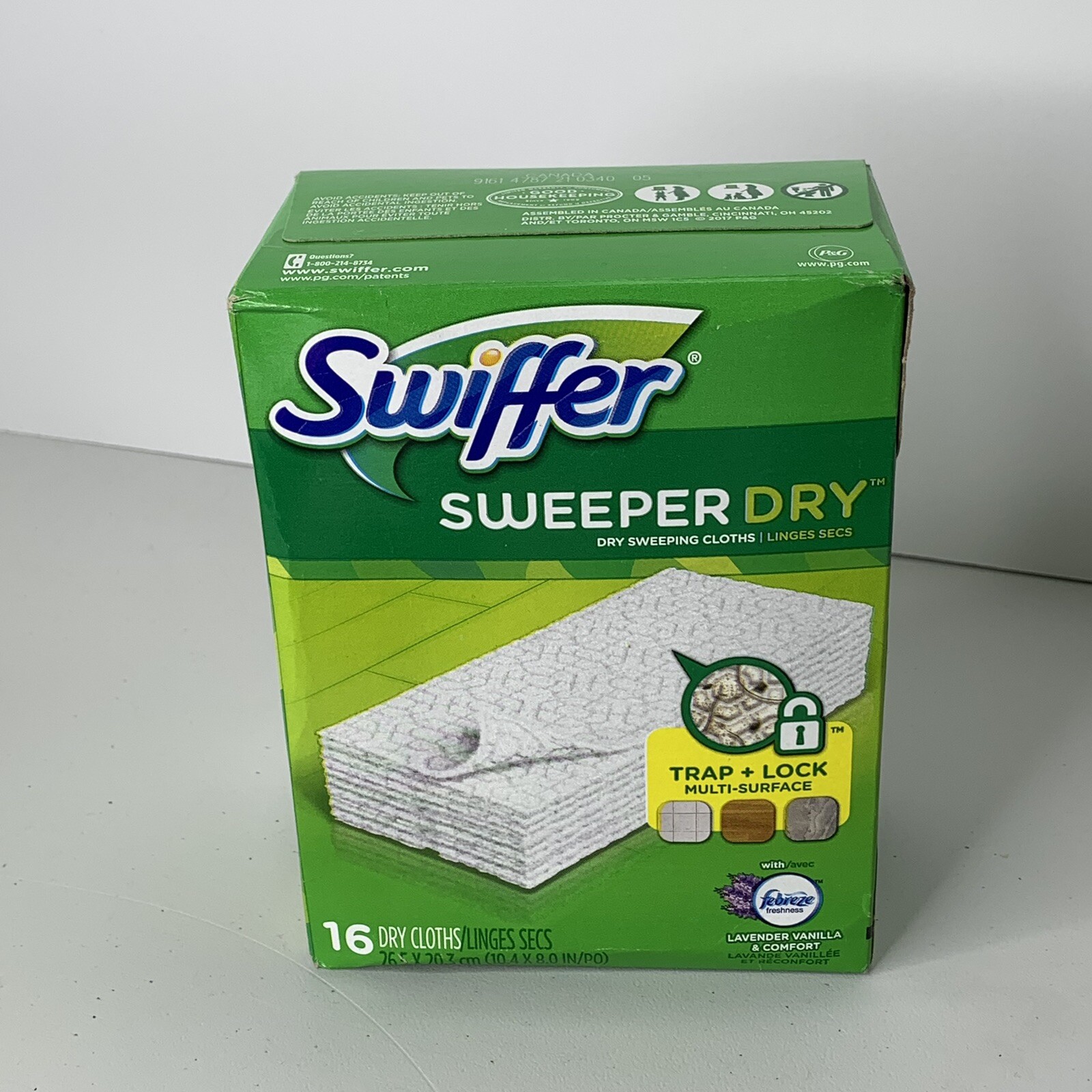 Swiffer Sweeper Dry Cloth Refill 16 ea 10.4″ x 8.0″ New Febreze Lavender