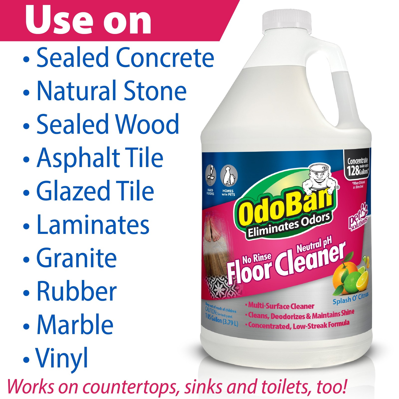 No Rinse Neutral pH Floor Cleaner Concentrate 1 Gallon