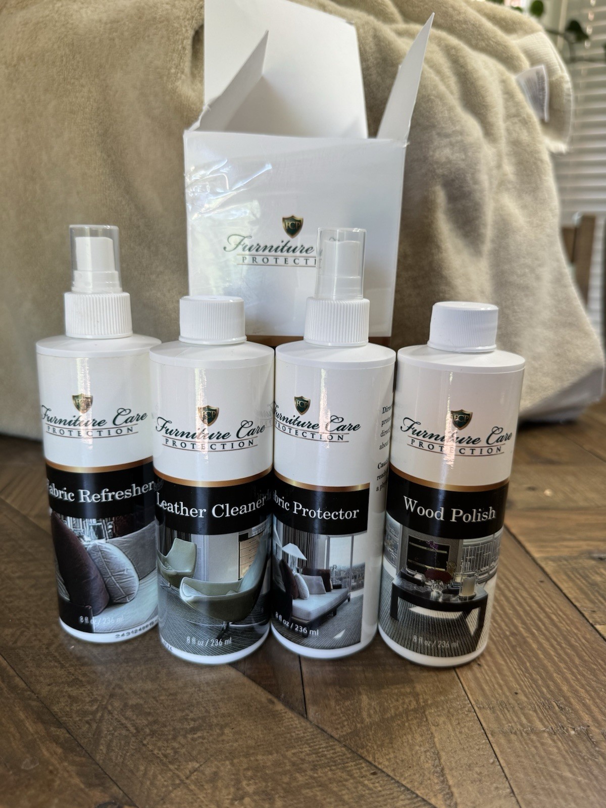 Furniture Care Protection Wood Polish 8 fl oz, Water-Based, 4 Pack, Brand New