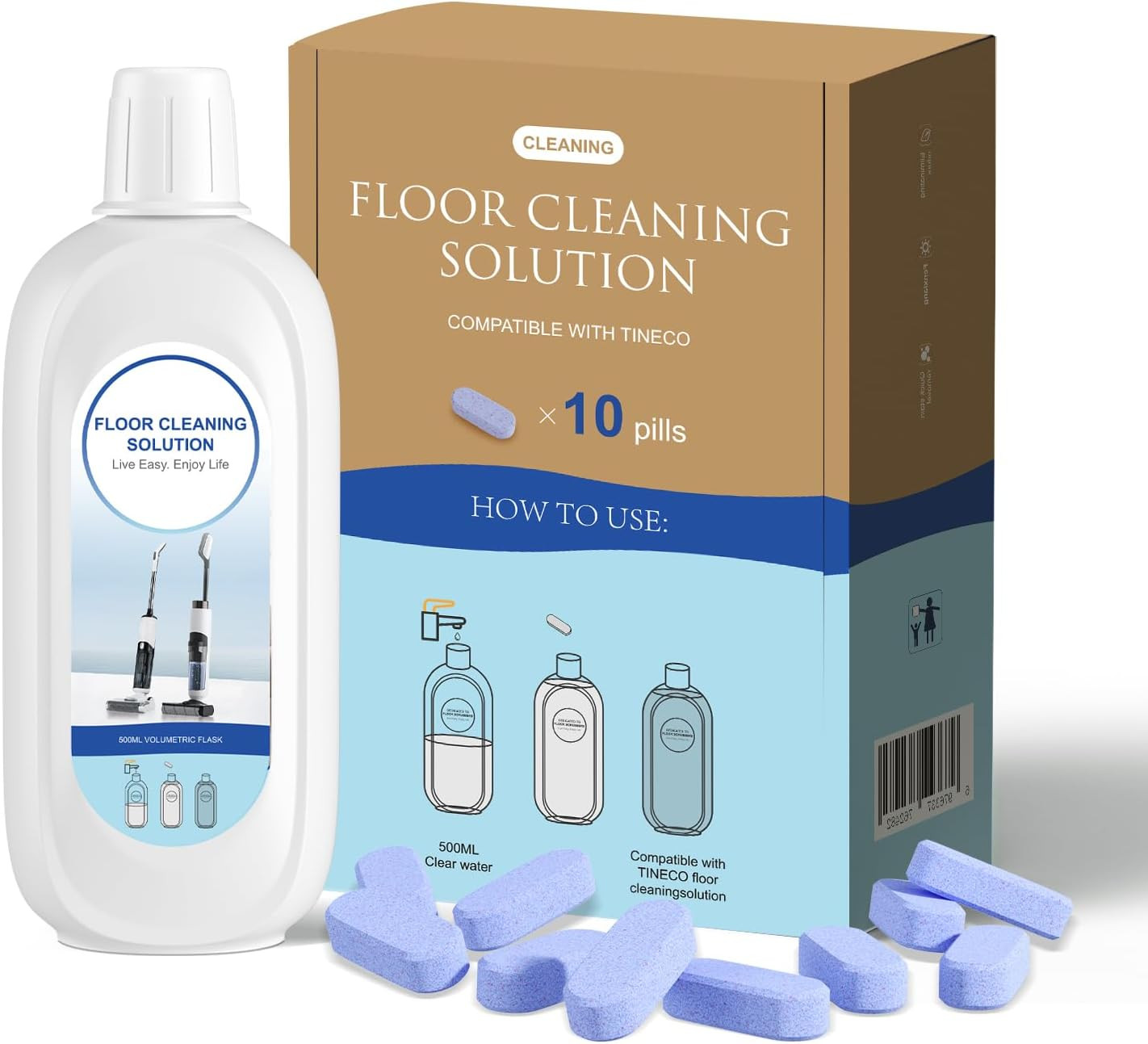 10 Bottles Compatible with Tineco Cleaning Solution Pet 500Ml per Bottle Lavende