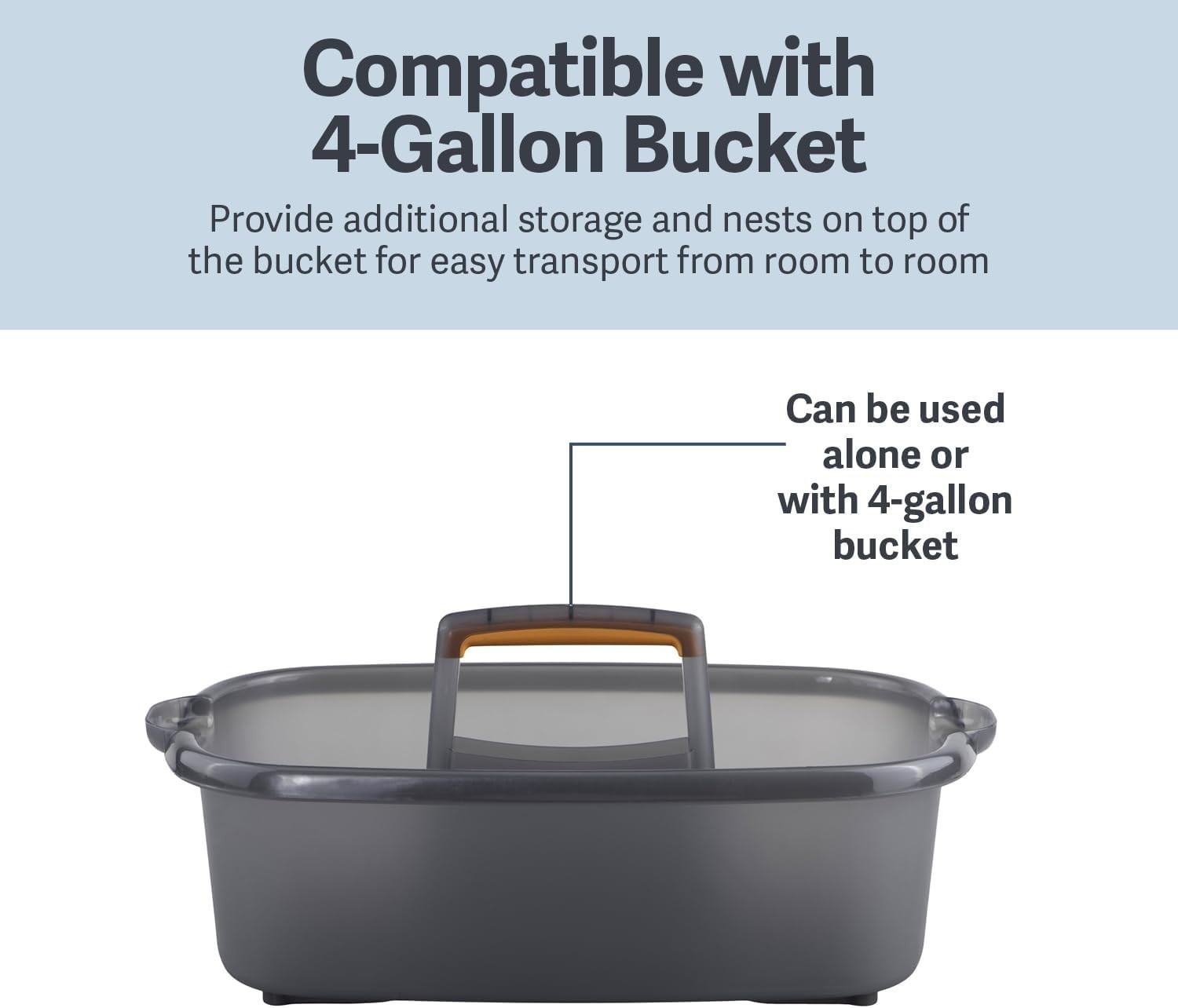 Compact Gray Cleaning Caddy with Easy Grip Handle – Ideal for Storage or Travel