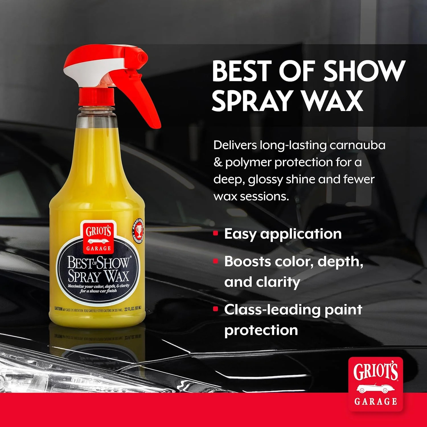 Griot’s Garage Best of Show Spray Wax for Car Detailing, Works on Paint Protecti