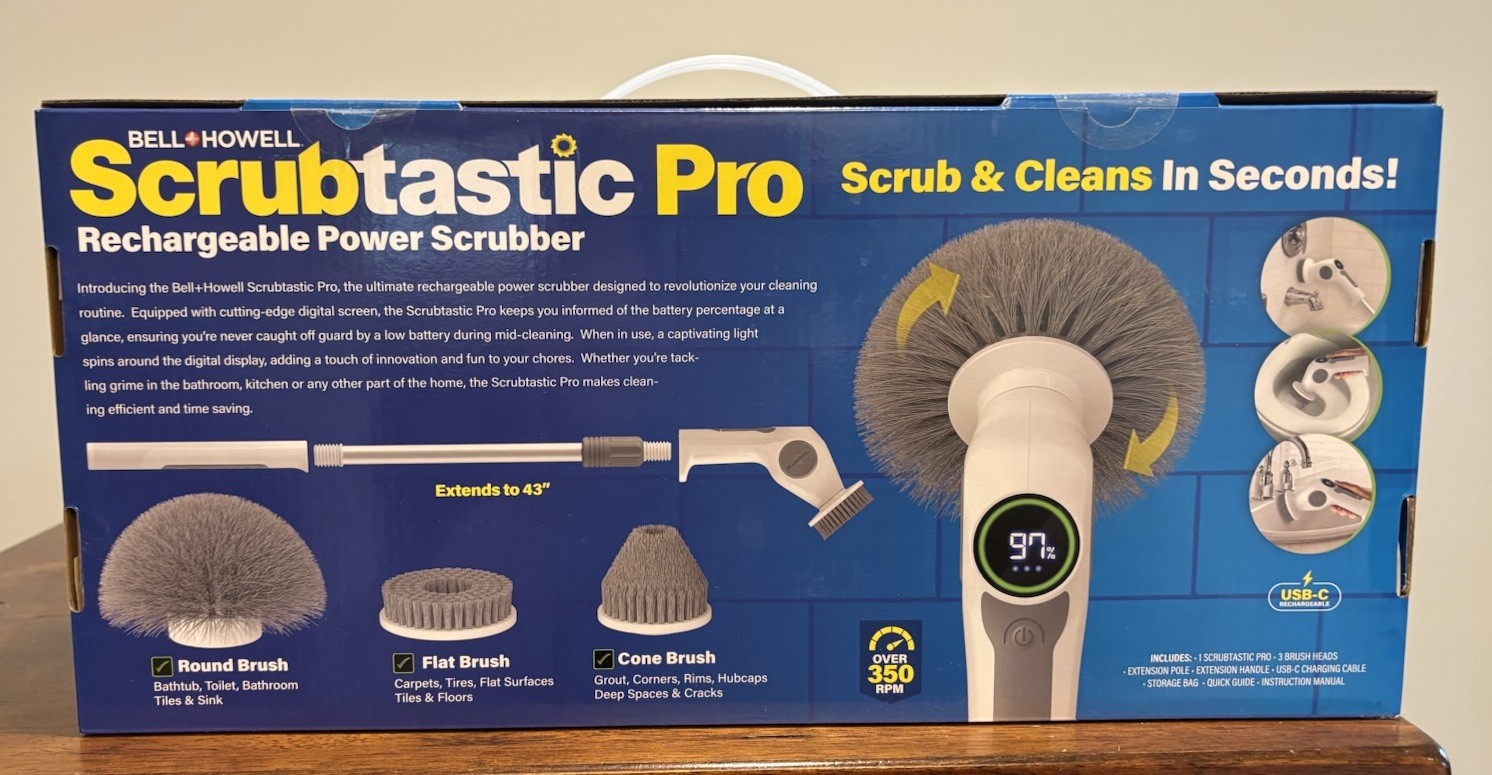 Bell + Howell Scrubtastic Pro Rechargeable Multi-Purpose Power Surface Scrubber