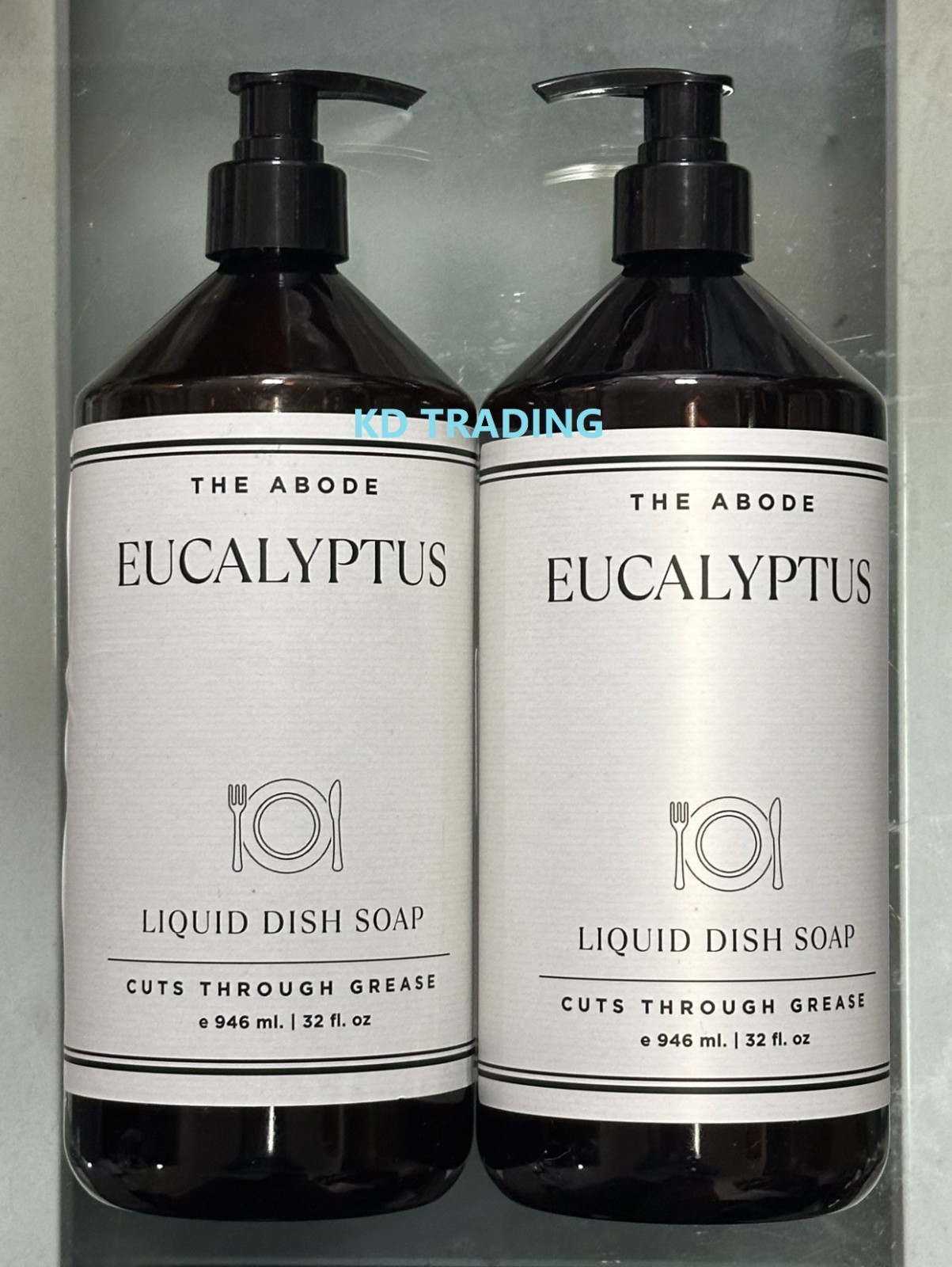 (2-Pack) THE ABODE ~ EUCALYPTUS Essential Oil LIQUID DISH SOAP 946ml MADE IN USA
