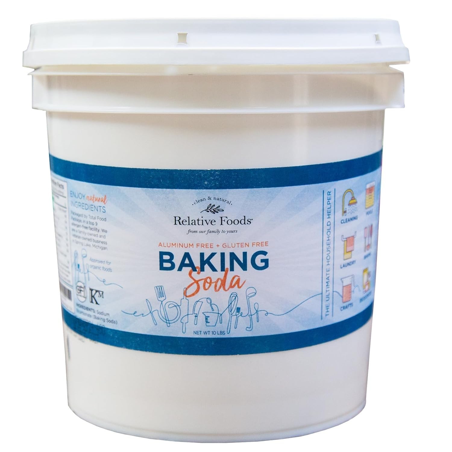 Bulk Baking Soda for Cooking, Cleaning, Deodorizing & More 10 lb Pail – Pure …