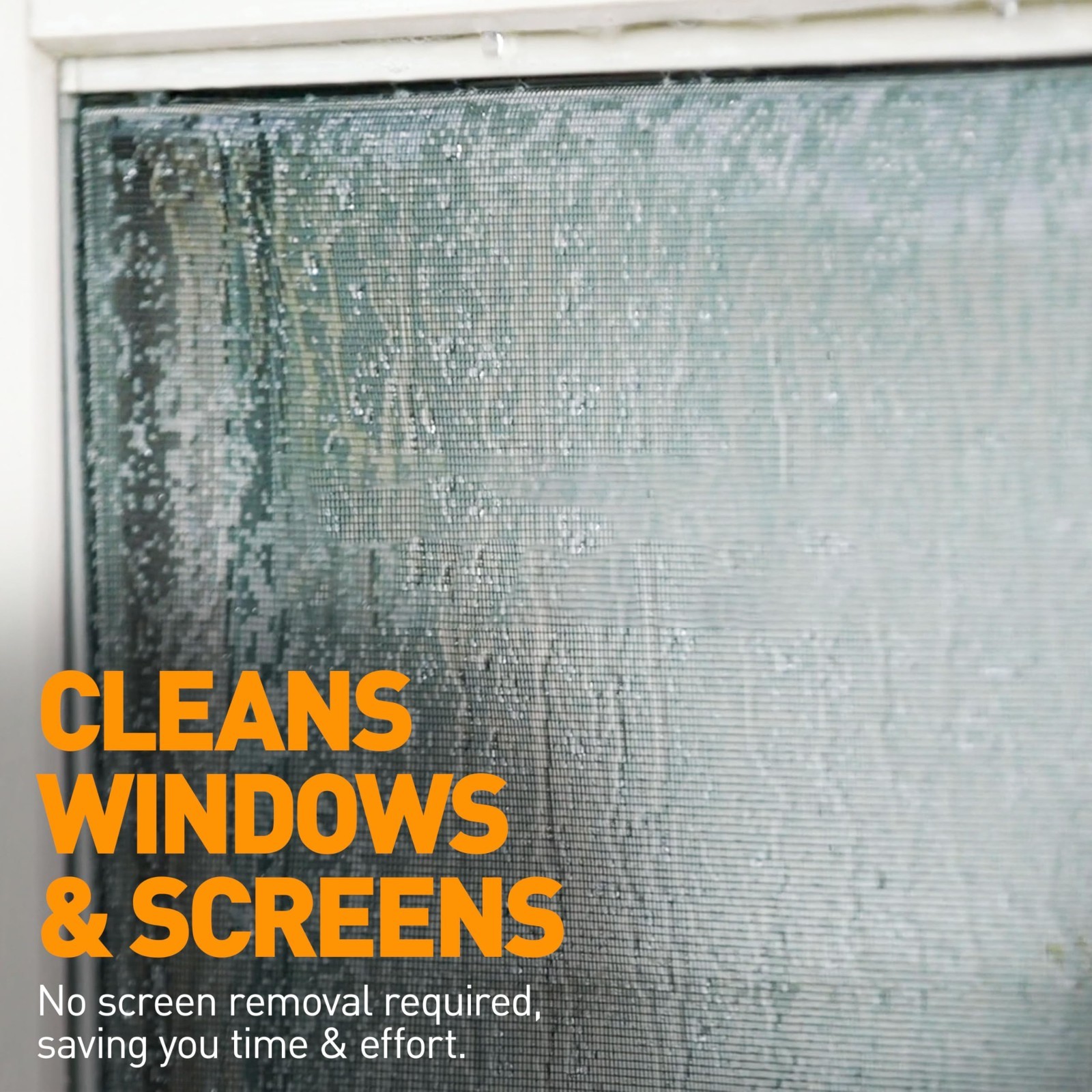 Outdoor Window & Screen Cleaner Spray with Hose Attachment – No Scrubbing, 48oz