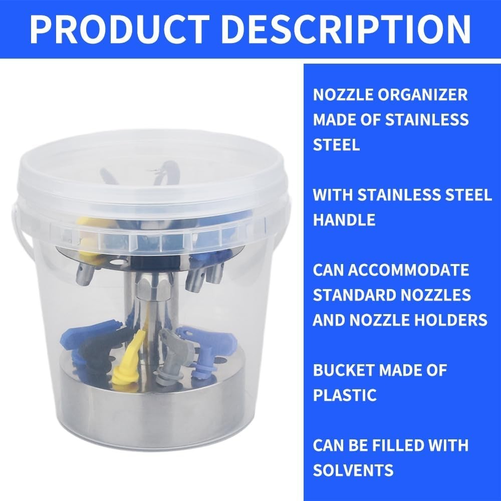 1 Gallon Stainless Steel Spray Tips Organizer Keeps Equipment Clean Efficiently