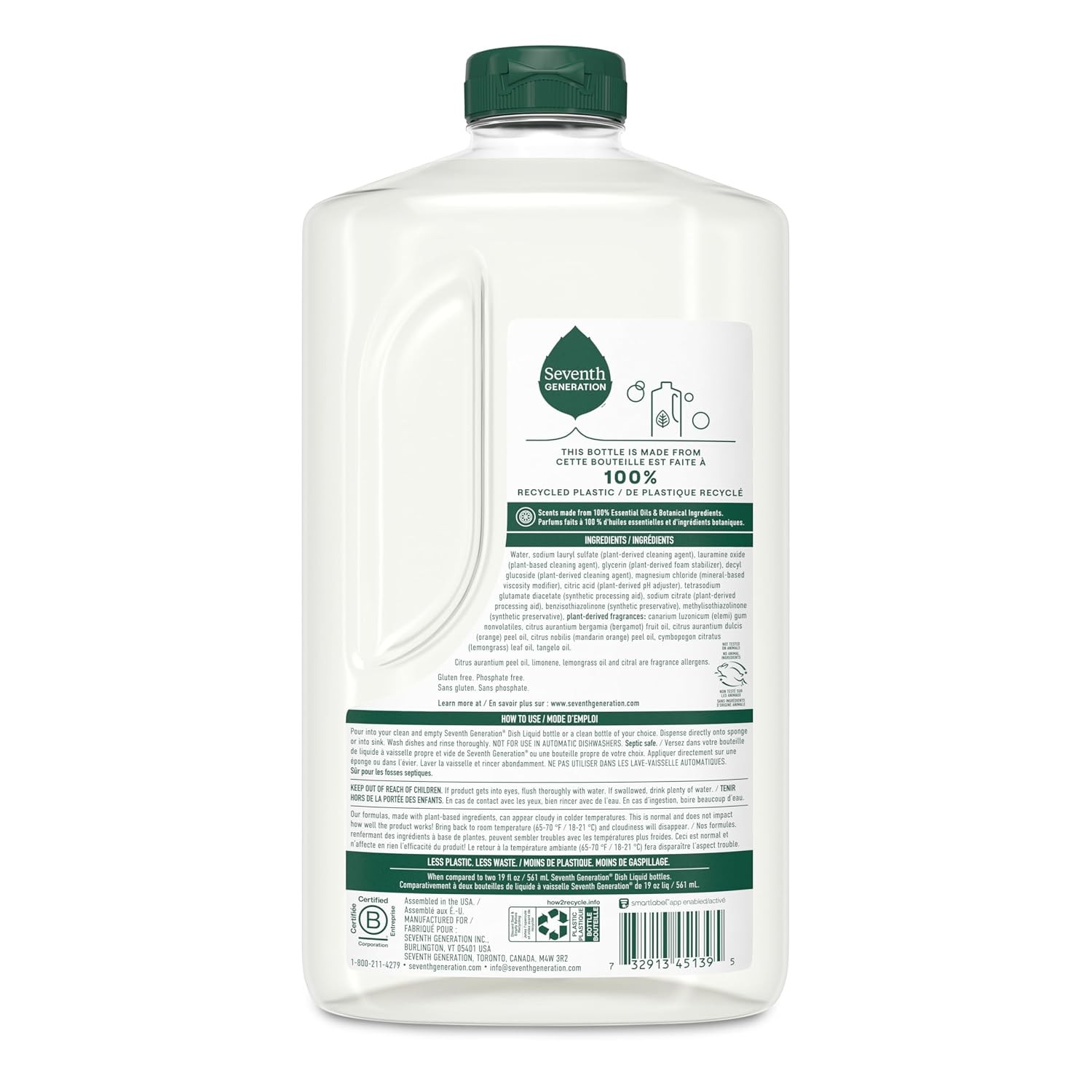 Lemongrass & Clementine Dish Soap Refill Seventh Generation 3/4 oz 3pk 50z