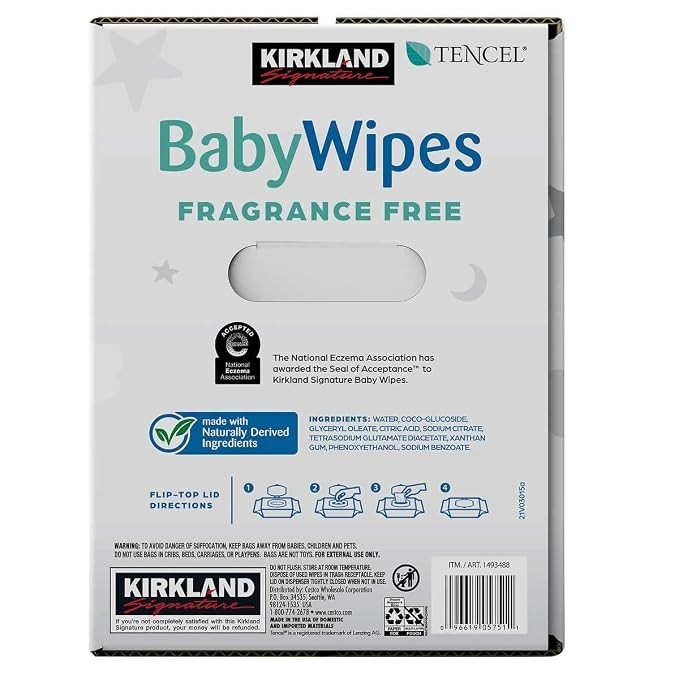 Kirkland Signature Fragrance Free Baby Wipes, 900 Count