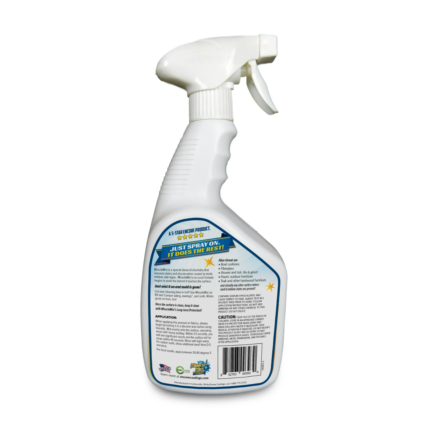 2PK Miracle Mist Instant Mold & Mildew Stain Remover Spray for RV&Boat, 32 fl oz