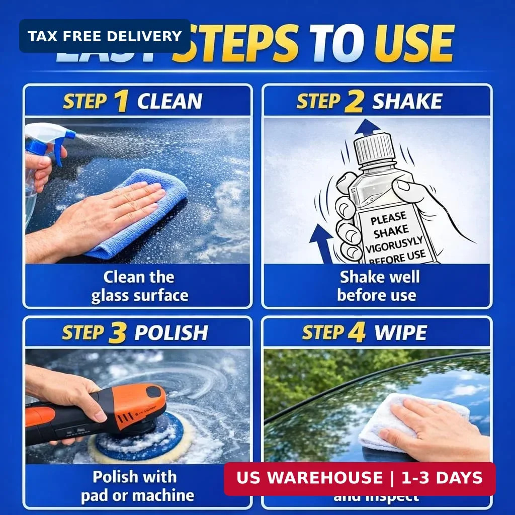 3.3oz (100ml) Cerium Oxide Glass Polishing Liquid – Deep Cleaning & Removes Wipe