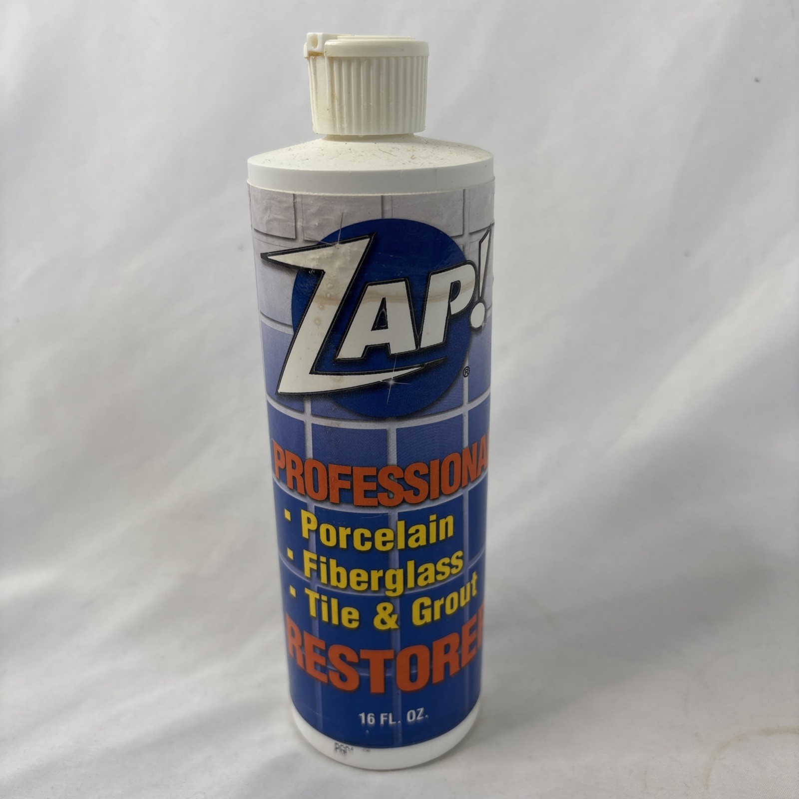 ZAP! 16oz Bottle Prof Restorer Porcelain Fiberglass Tile Grout 35% Full READ