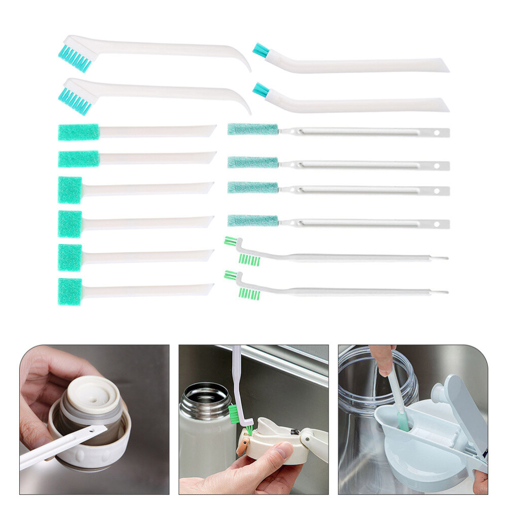 16PCS Small Cleaning Brush Cleaning Tools Clean Crevice Brush Jewelry Kits Vial