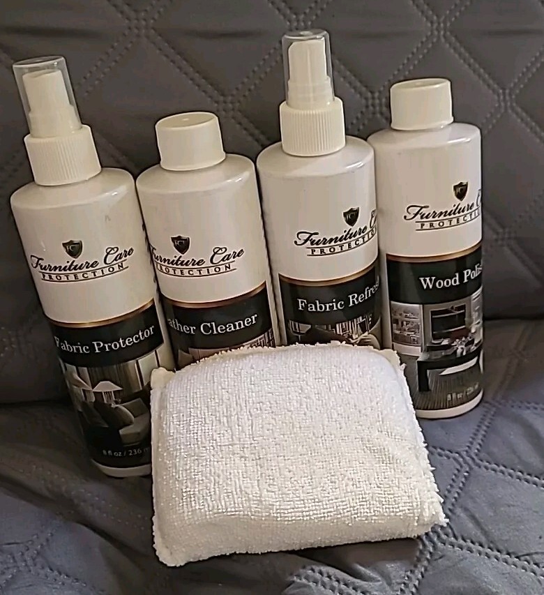 FURNITURE CARE PROTECTION Fabric/Refresher/Wood, Leather Polish Set New Open Box