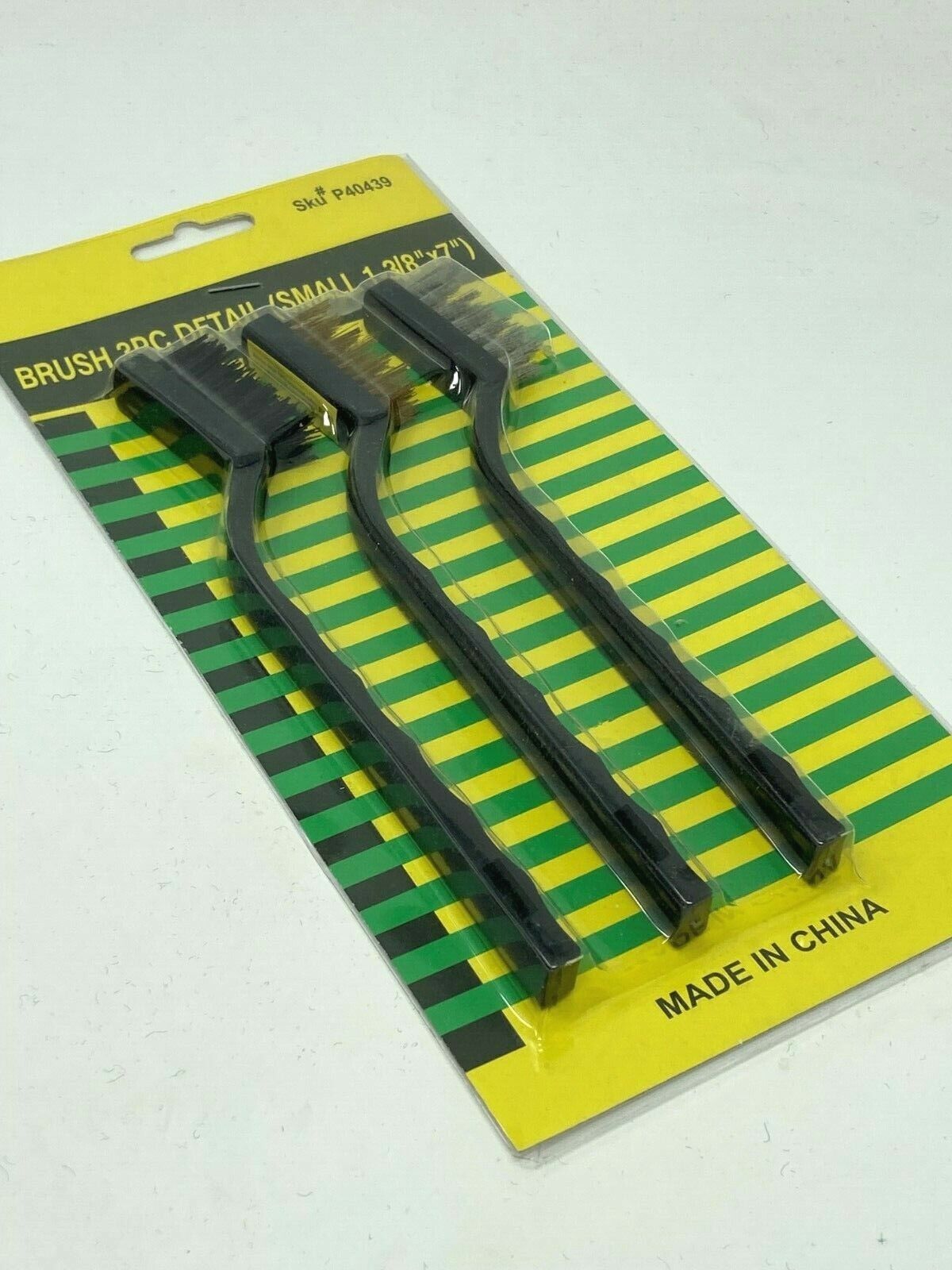 BRUSH – 3 PC DETAIL (SMALL 1 3/8″ X 7″) Nylon, Brass, Steel FREE SHIPPING