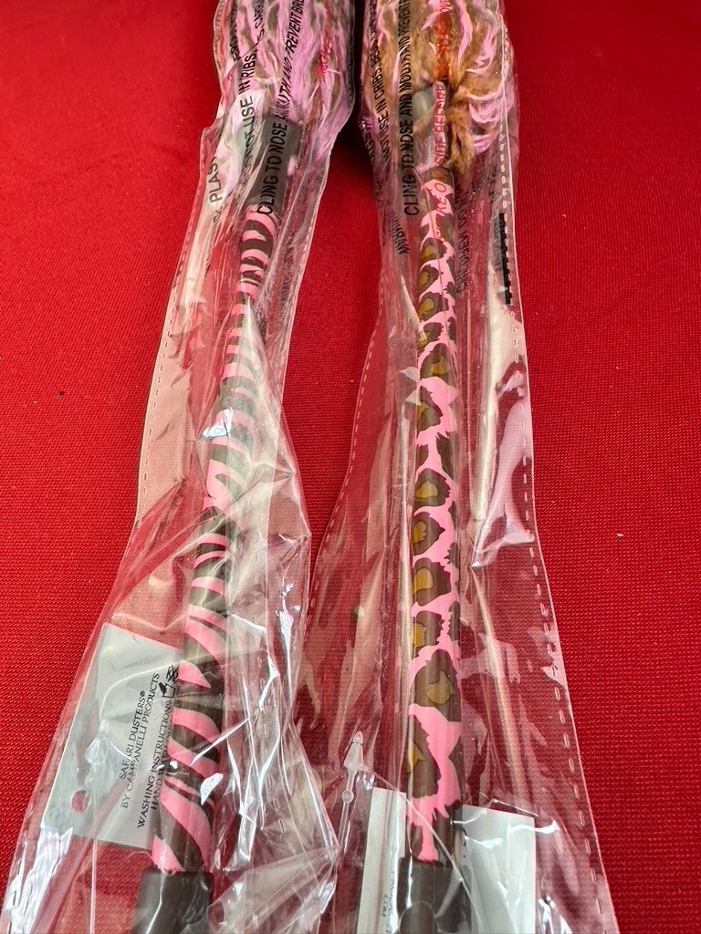 2 LOT CAMPANELLI Products Pink Animal Print Duster Set Home Cleaning