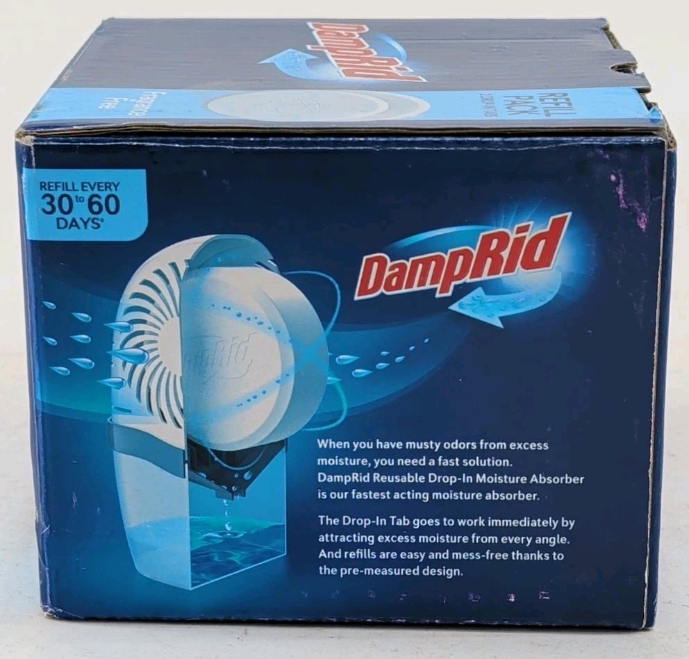 DampRid Fragrance Free Drop-In Moisture Absorbing Tab Refill, 2 pack (FG97FF)