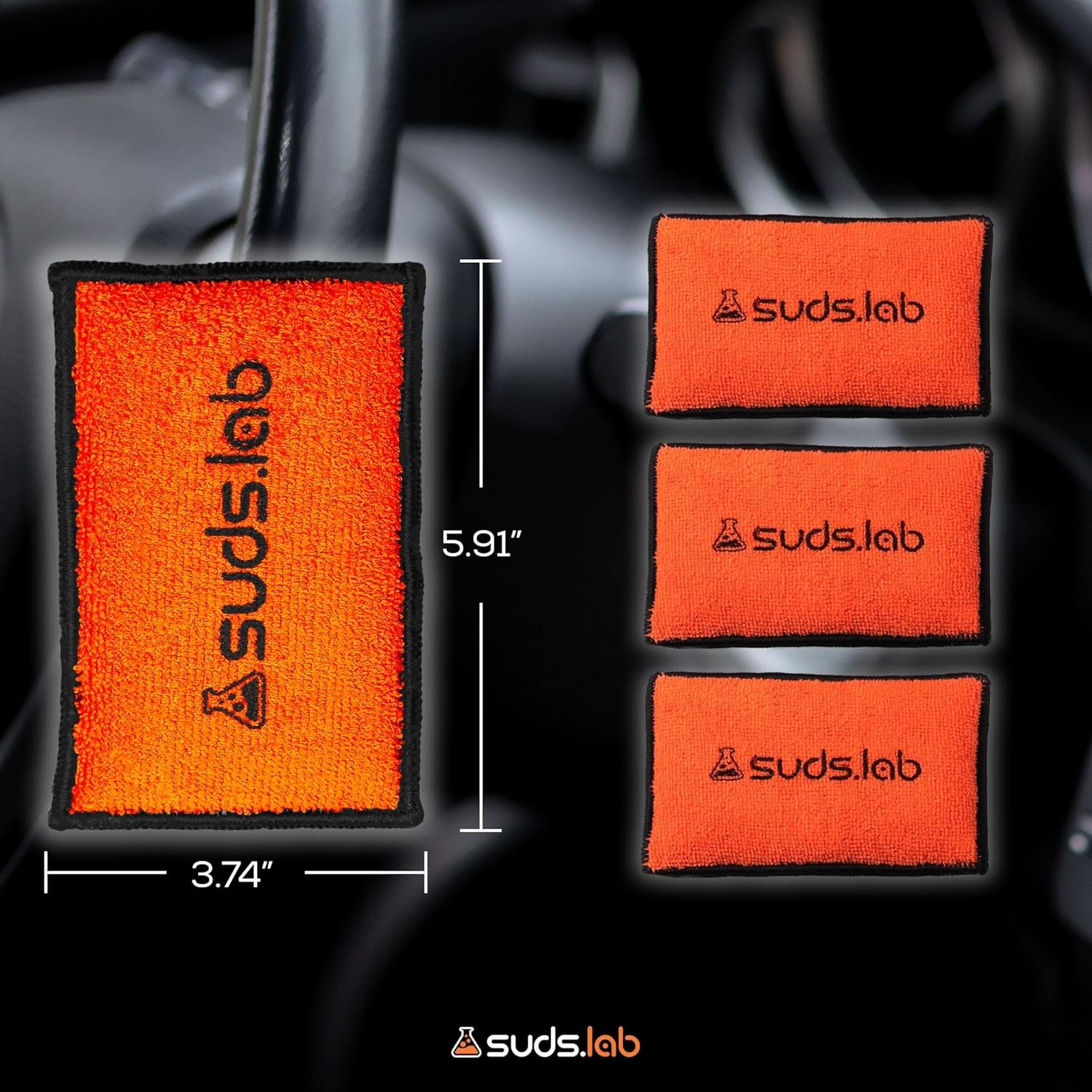 Suds Lab DS Microfiber Detailing Scrub Pad – Car Interior Cleaning &