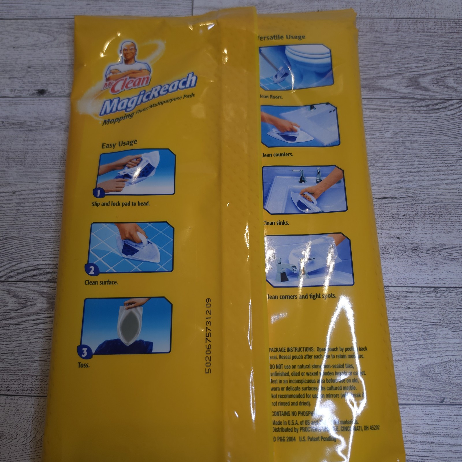 New Mr. Clean MagicReach Mopping Floor Multipurpose 12 Refill Pads Disco Sealed