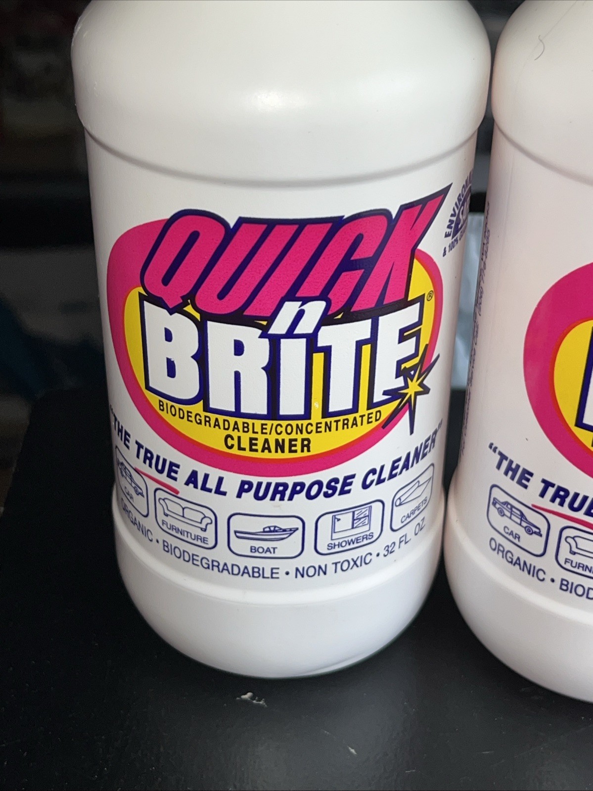 2X Quick ’n Brite All-Purpose Liquid Cleaner 32oz Ea Makes Up to 256 Bottles NOS