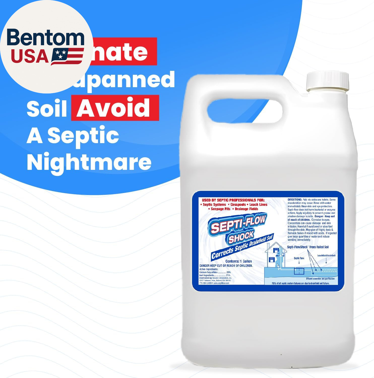 Septi-Flow Shock Septic Drainfield Repair Solution, Clears Leach Fields, Dissolv