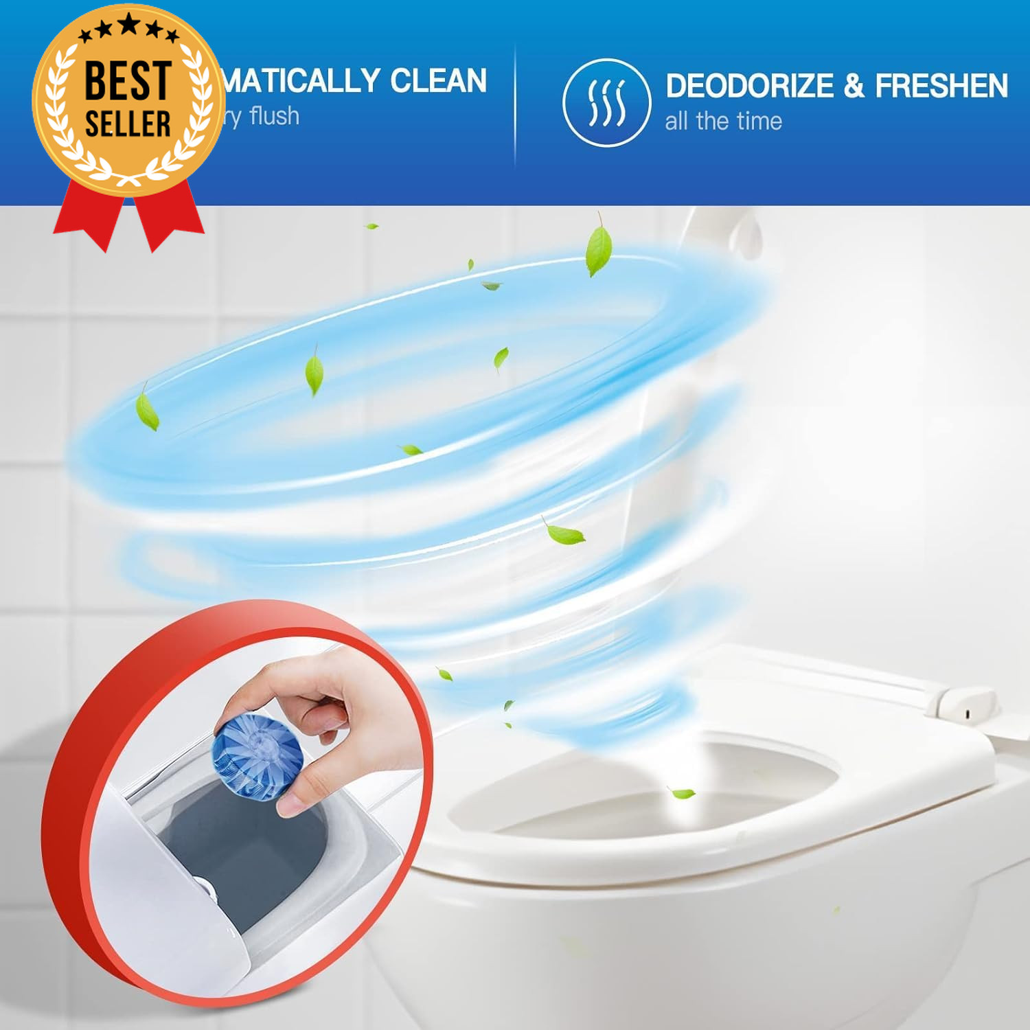 Automatic Toilet Bowl Cleaner Tablets 12 Pack Bathroom Tank Cleaner VA-T165