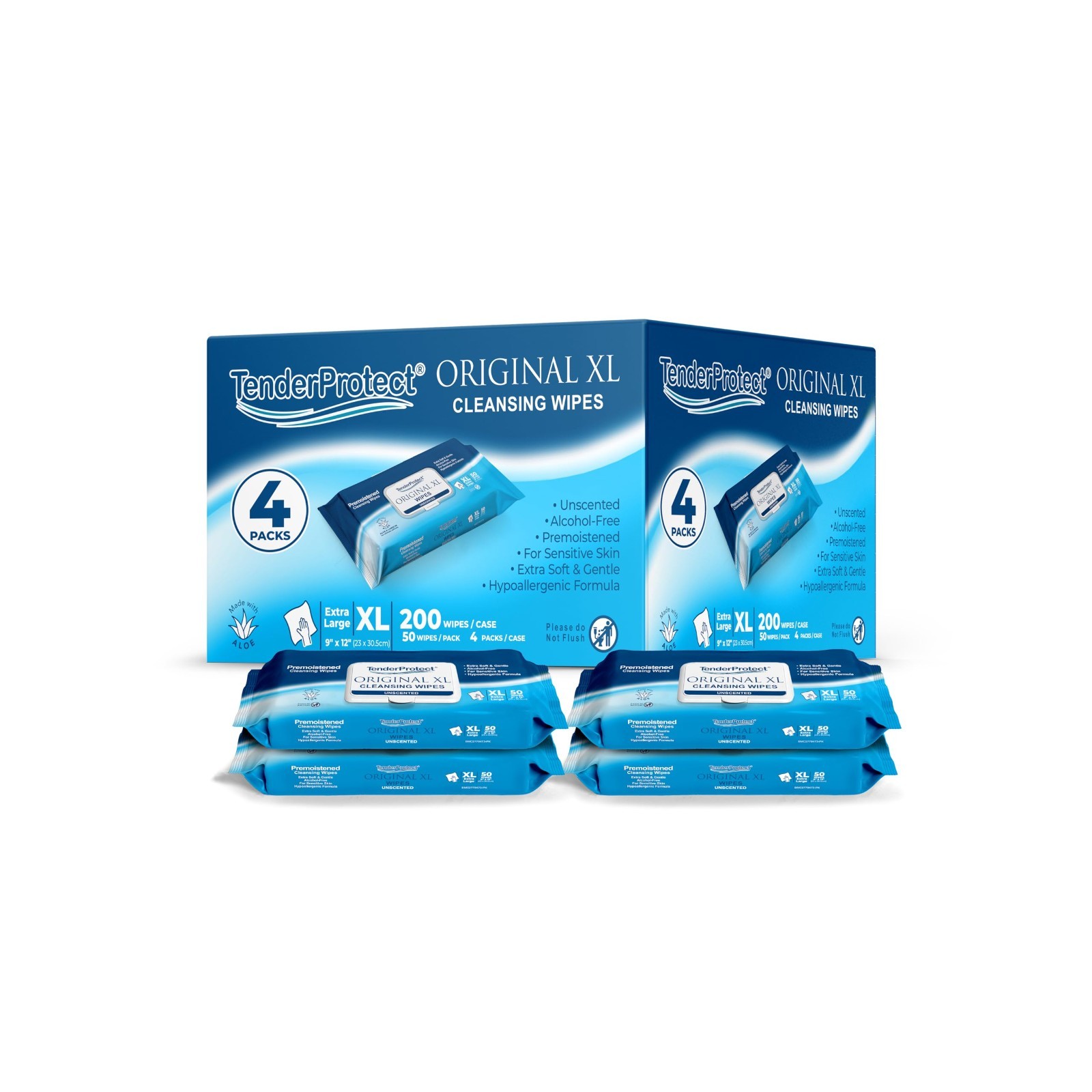 Extra-Large 200 Ct Wet Wipes with Aloe – Premium Adult & Baby Cleaning Cloths