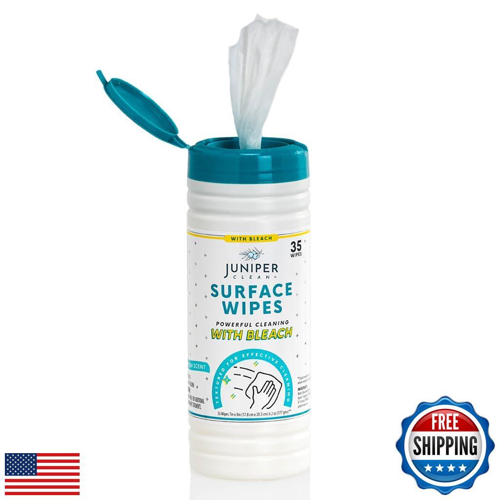Juniper CLEAN 1 Pack Surface Cleaning Wipes with Bleach, All-Purpose Cleaner