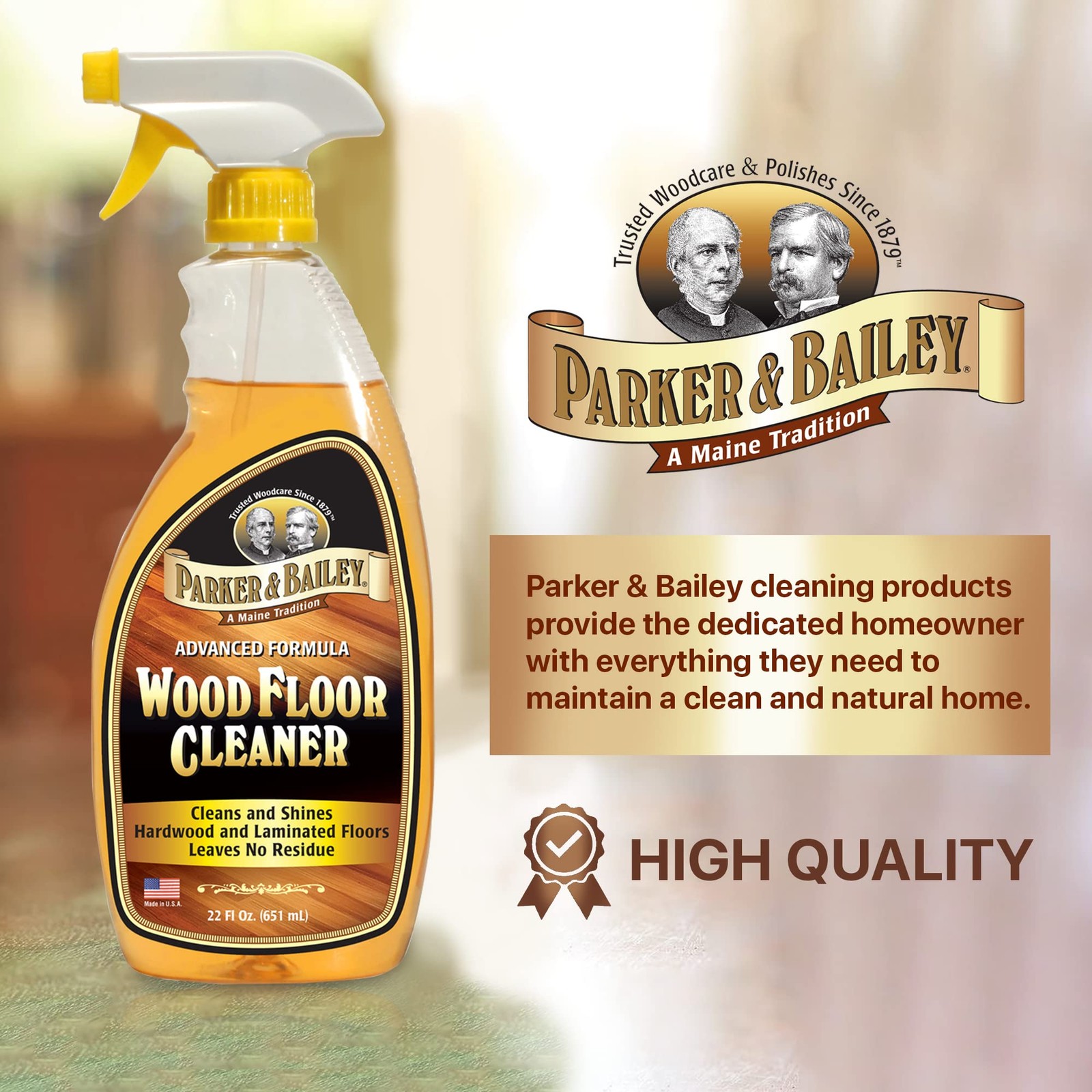Wood Floor Cleaner – Use on Hardwood, Laminated or Faux Finished Floors. Shin…