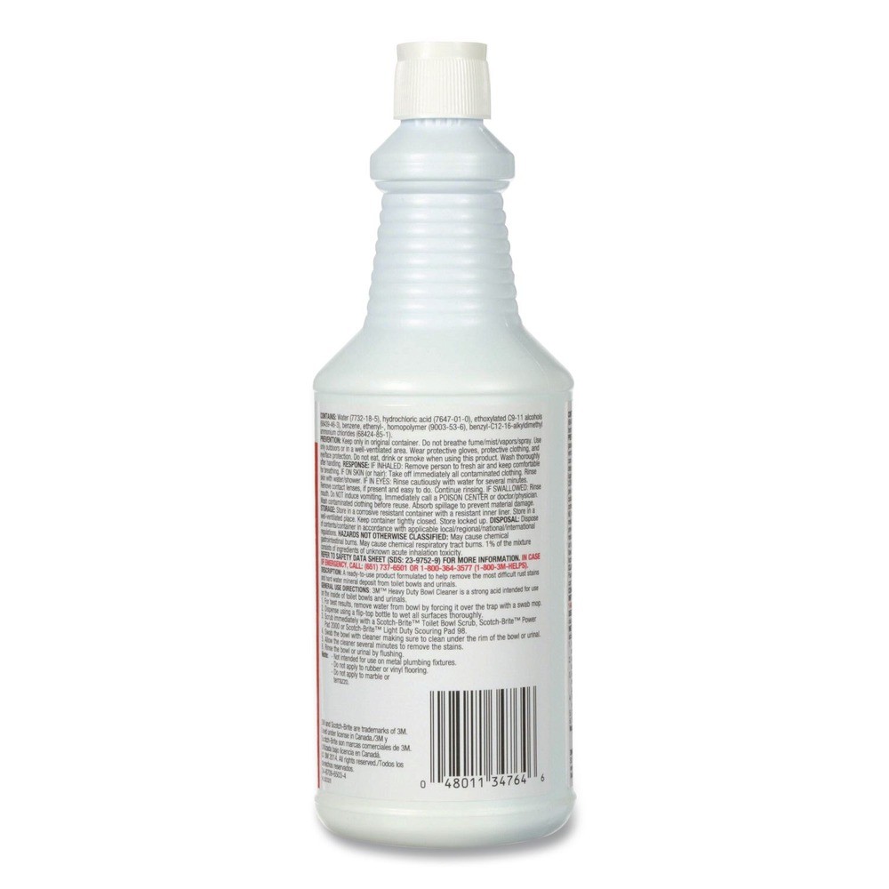 3M 34764 1 qt. Bottle Heavy-Duty Liquid Bowl Cleaner (12/Carton) New