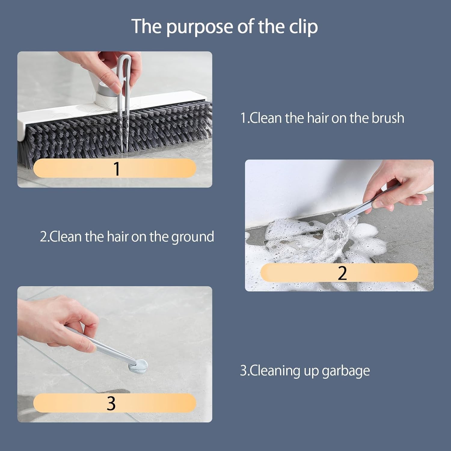Floor Scrubbing Brush with 57″ Adjustable Long Handle,3 in 1 Living Grout Bru…