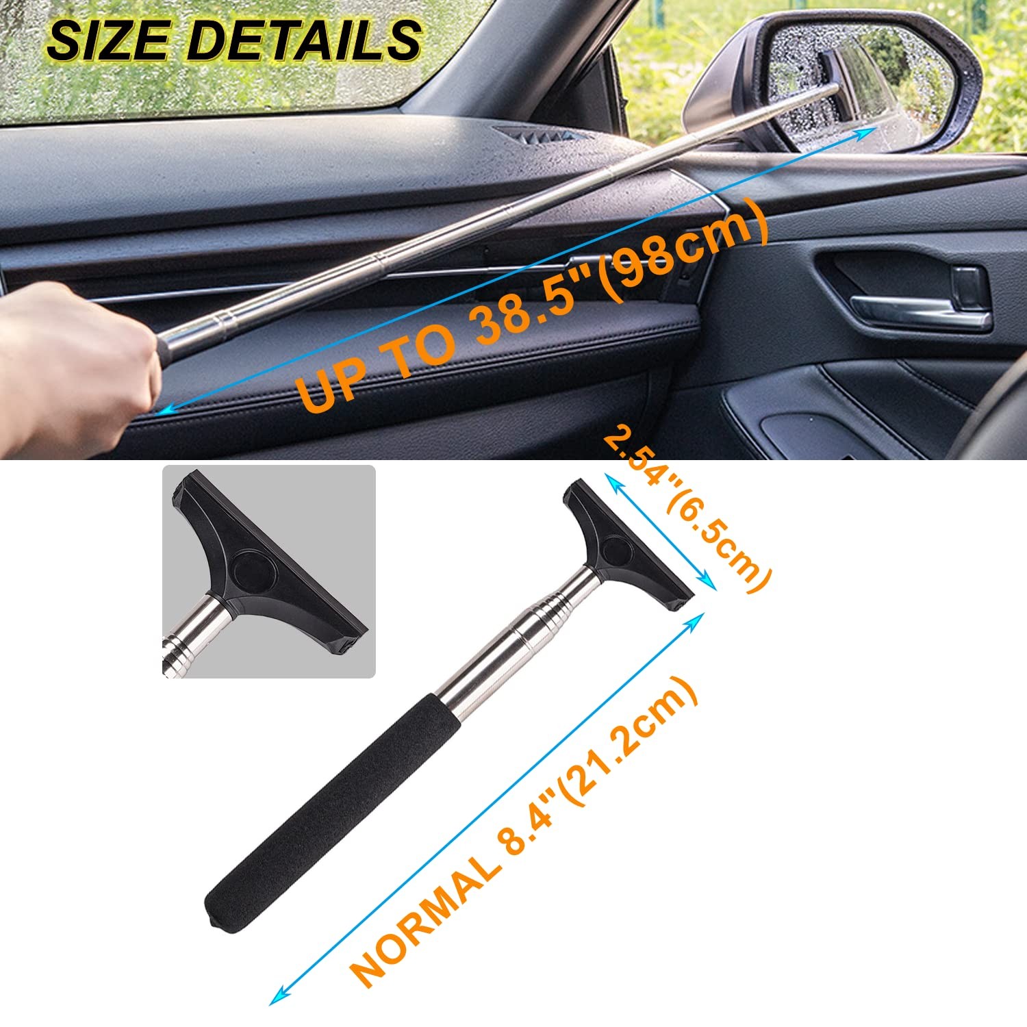 Car Rearview Mirror Wiper 2 pack Universal Automotive Car Accessories Telesco…