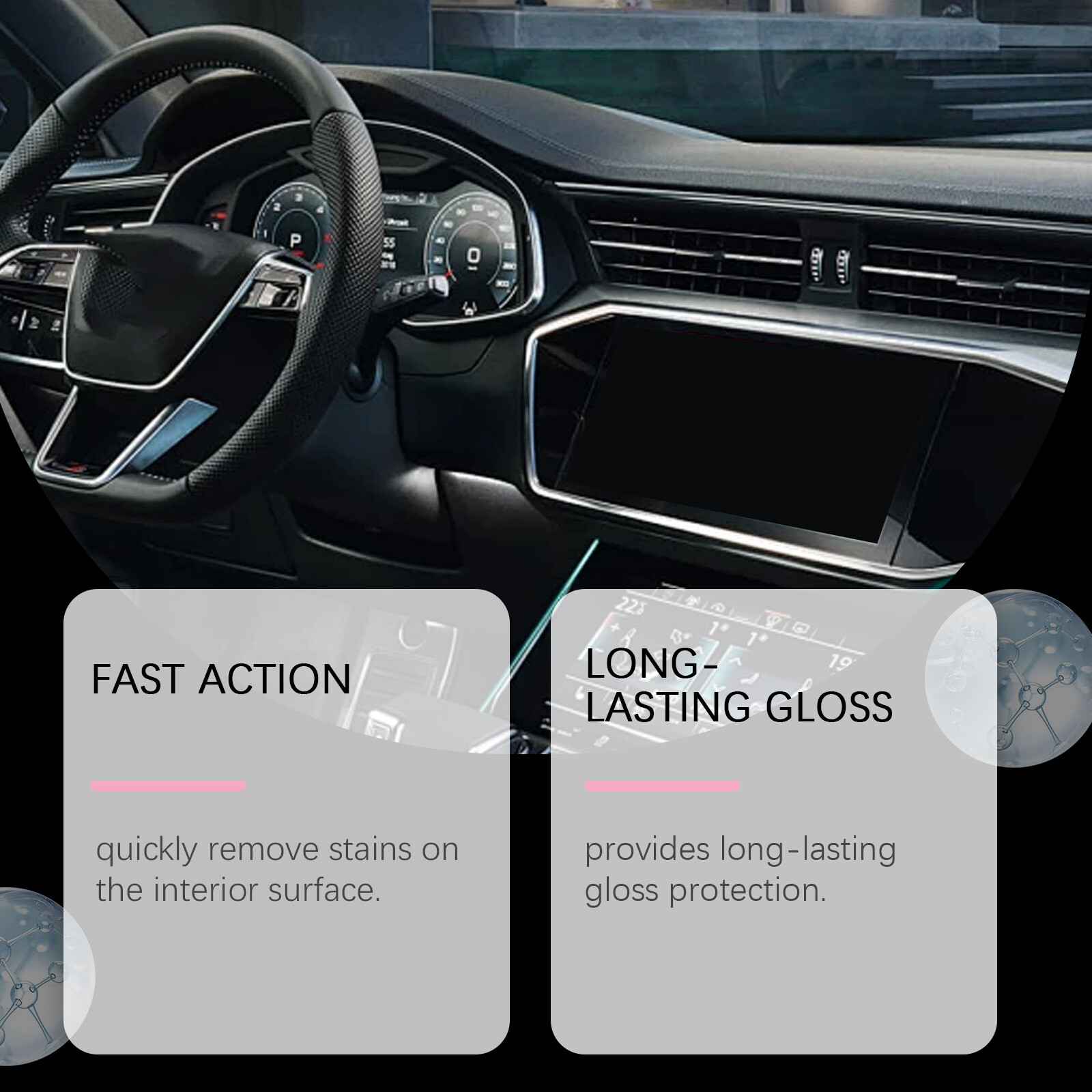 3PCS Polishing Cleaner Car Interior, Car Interior Detailer and Cleaner-US