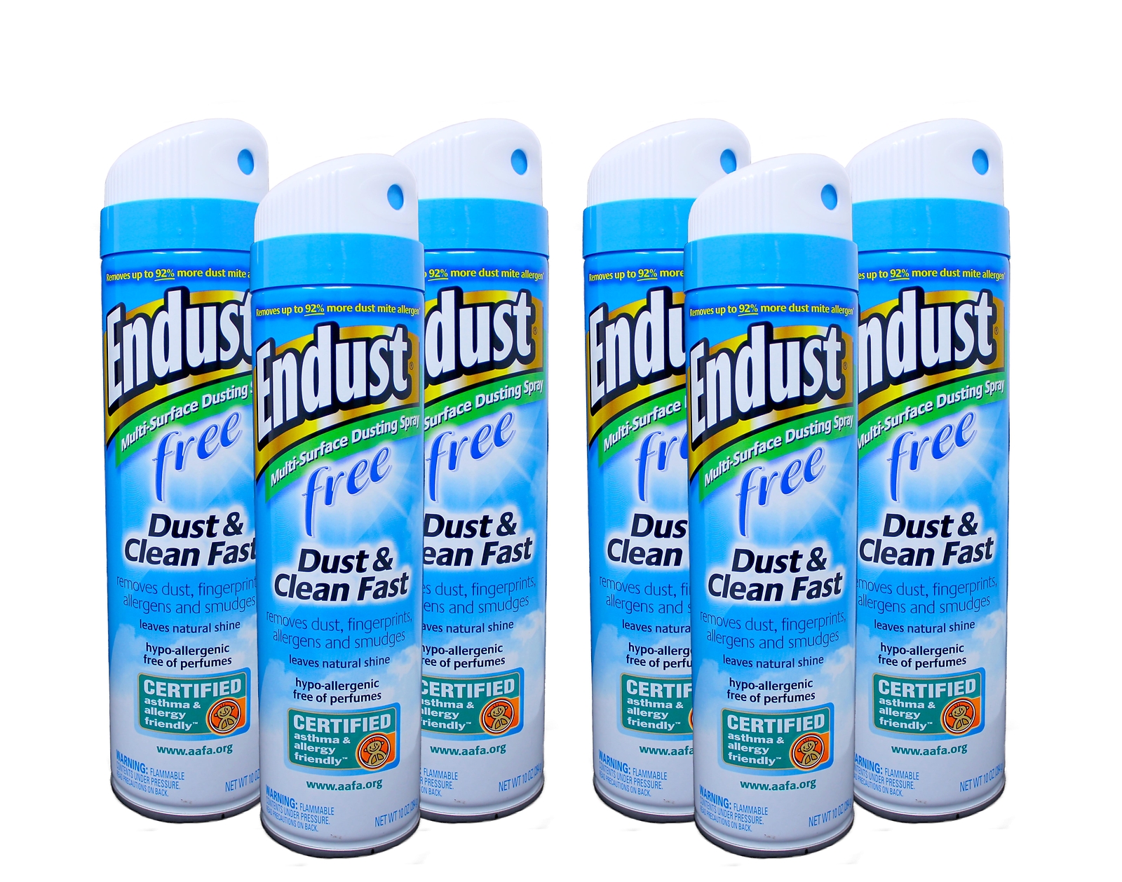 Endust Fragrance Free Hypo-Allergenic Dusting and Cleaning Spray 10 Fl Oz 6 Pack