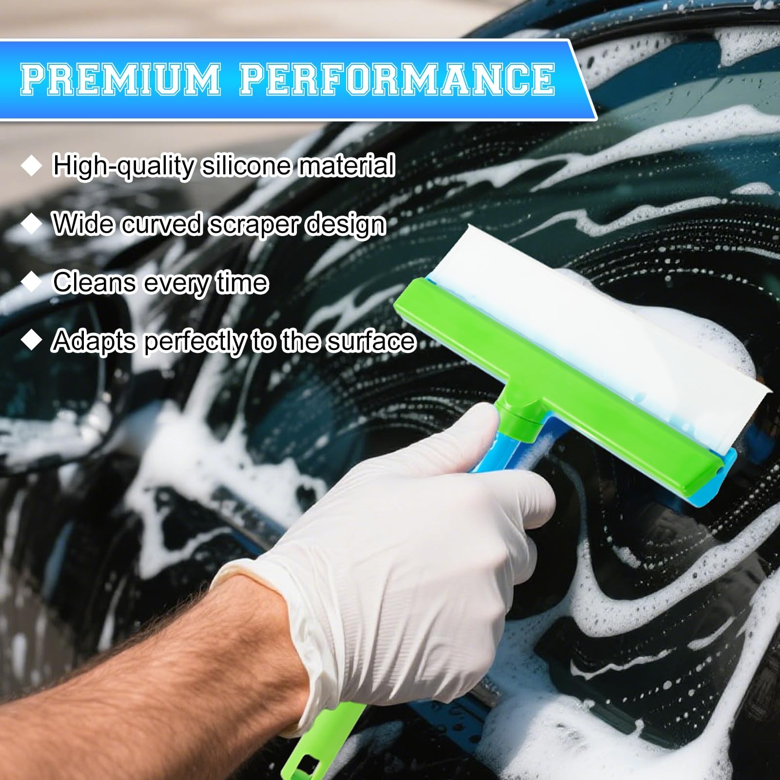 Window Cleaning Kit, Window Squeegee, Recyclable Silicone Window Squeegee Kit, 3